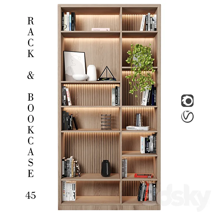 Rack and Bookcase 3DS Max
