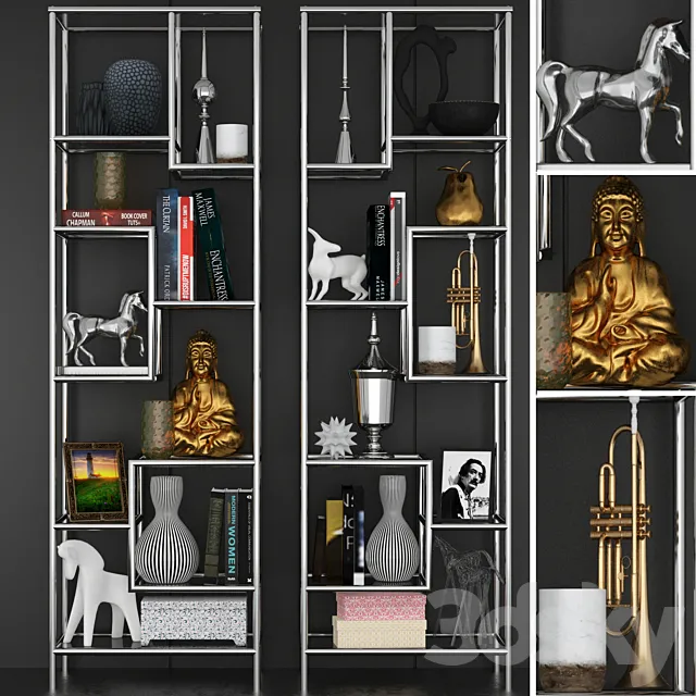 Rack in a modern style with decor and accessories for decorating 3DSMax File