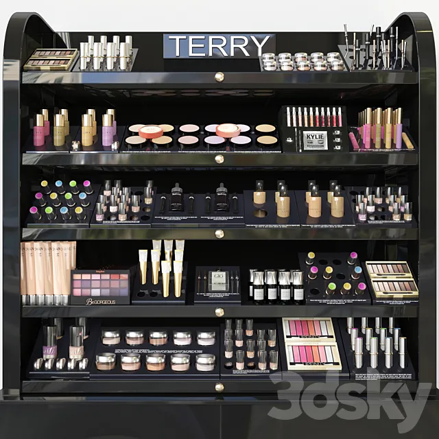 Rack with a set of professional cosmetics in a beauty salon. Make up 3DS Max Model