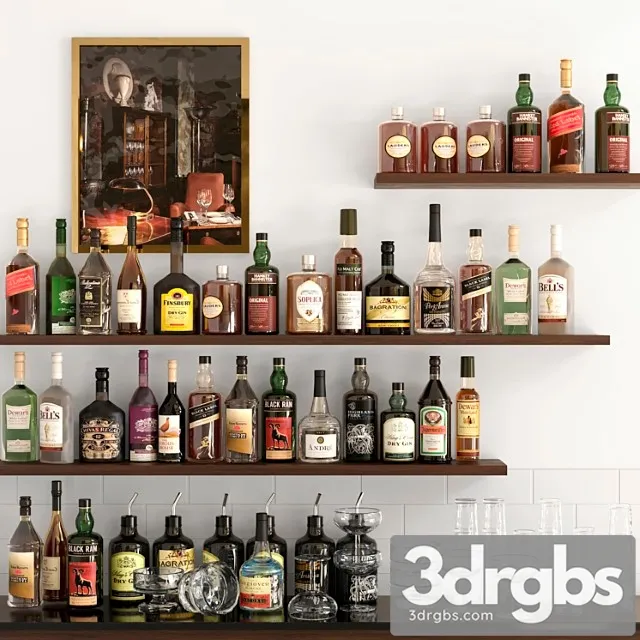 Rack with strong alcohol. bar 5 3dsmax Download