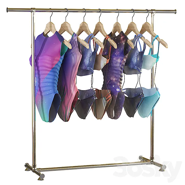 Rack with swimsuits 3ds Max