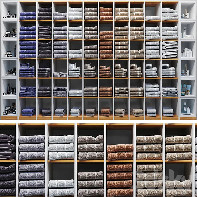 Rack with towels. Cosmetics 3DS Max