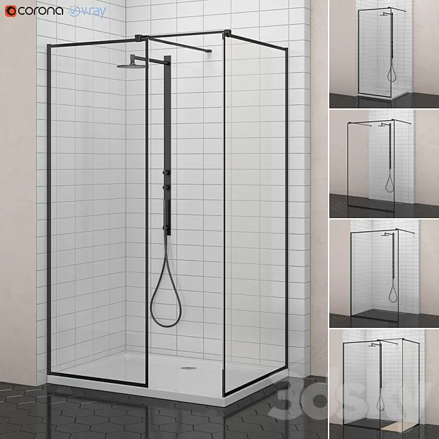 Radaway Showers | Modo New Black Frame 3DSMax File