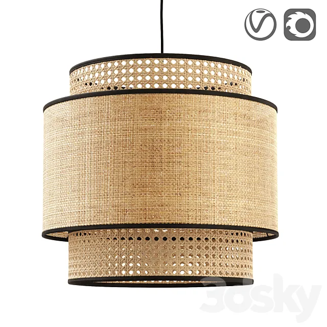 Raffia and rattan lampshade Dolkie 3DS Max Model
