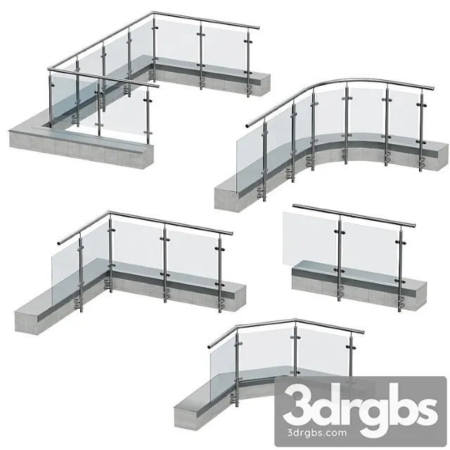 Railings for balconies terraces 5 models 3dsmax Download