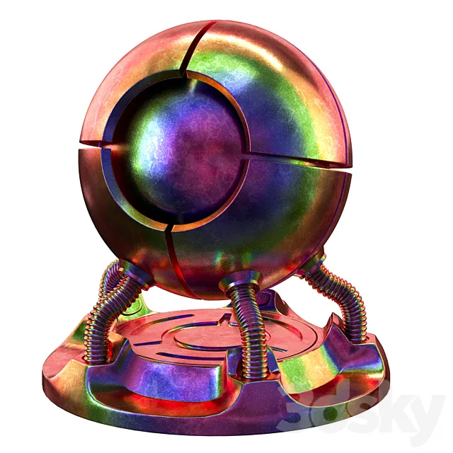 Rainbow metal material 3ds Max