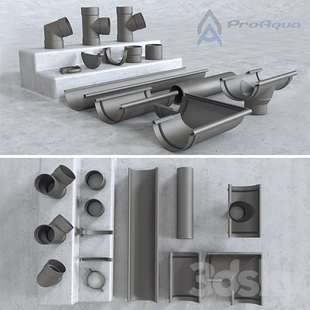 Rainwater system ProAqua 3ds Max