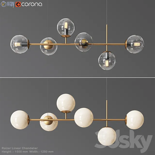 Raizer Linear Chandelier 3DS Max Model