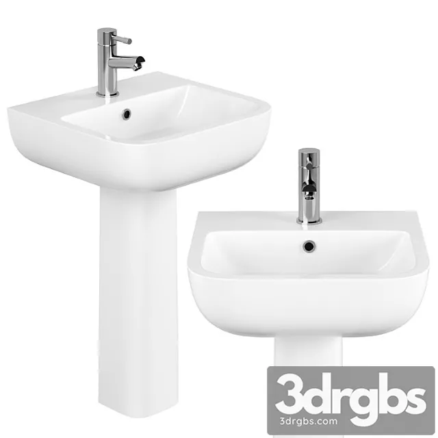 Rak series 600 40cm basin with full pedestal