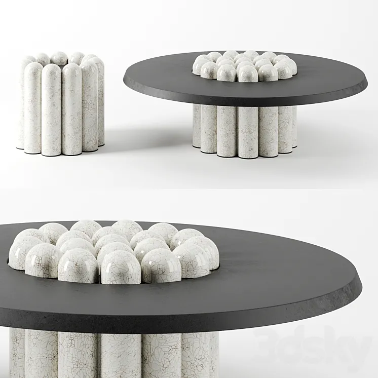 RAKU-YAKI side tables by Emmanuelle Simon 3DS Max