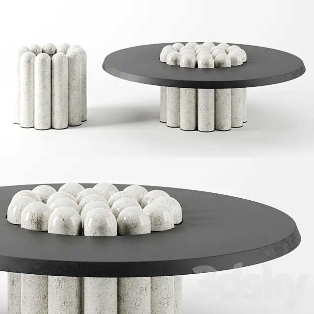 RAKU-YAKI side tables by Emmanuelle Simon 3DSMax File