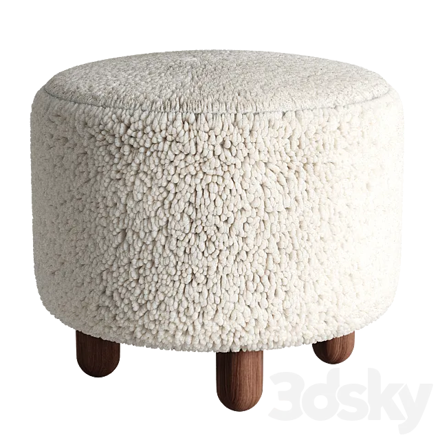 Raley Upholstered Ottoman by Pottery Barn 3ds Max