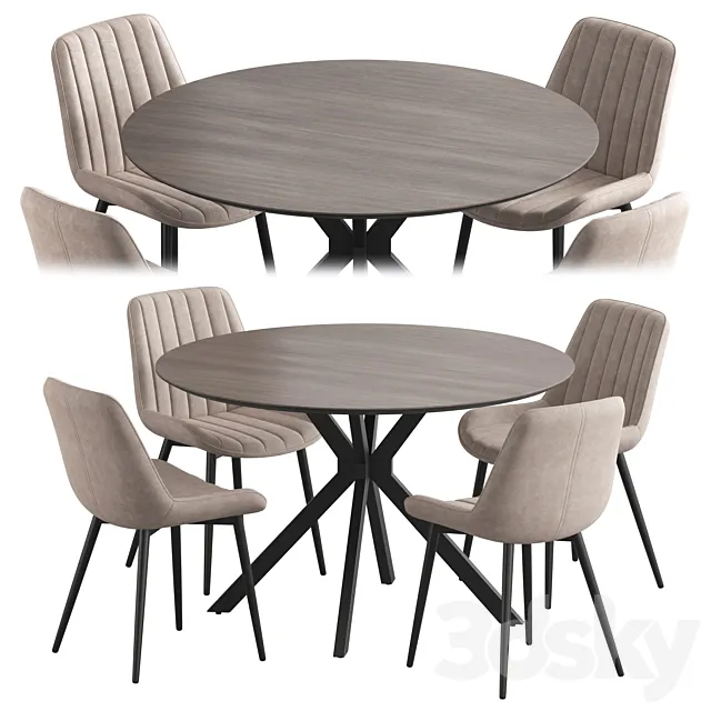 Ralf table Anant chair Dining set 3DS Max Model