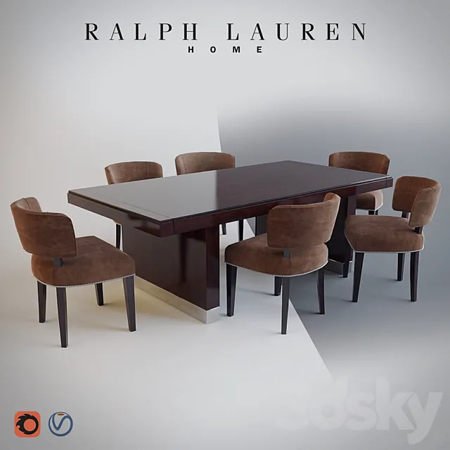 RALPH LAUREN HOME – CLIFF HOUSE DINING TABLE _ CHAIR 3DSMax File