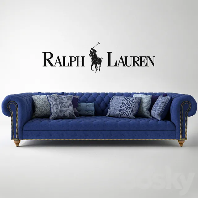 Ralph Lauren Home Indigo chesterfield sofa 3DSMax File