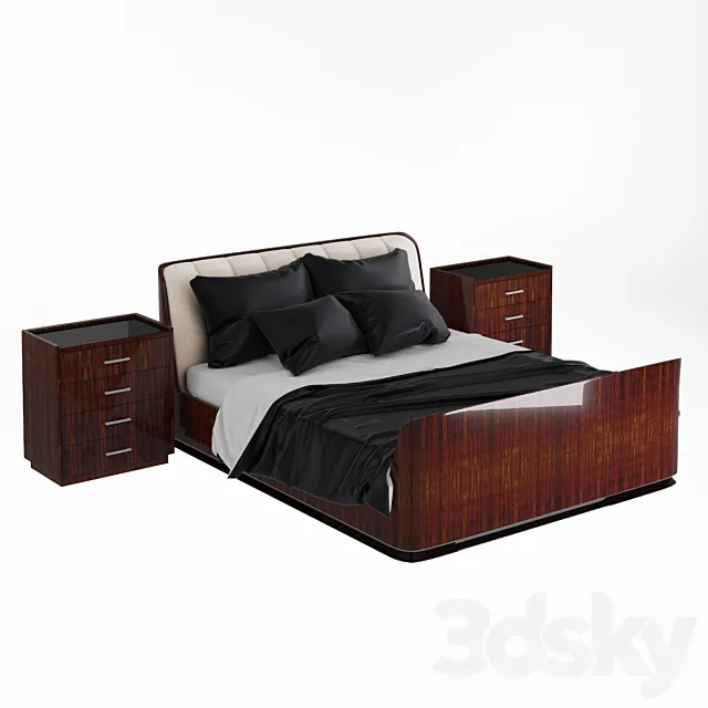 Ralph Lauren Modern Metropolis Channeled Queen Bed 3ds Max