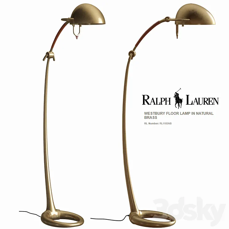 Ralph Lauren WESTBURY FLOOR LAMP IN NATURAL BRASS RL1185NB 3DS Max
