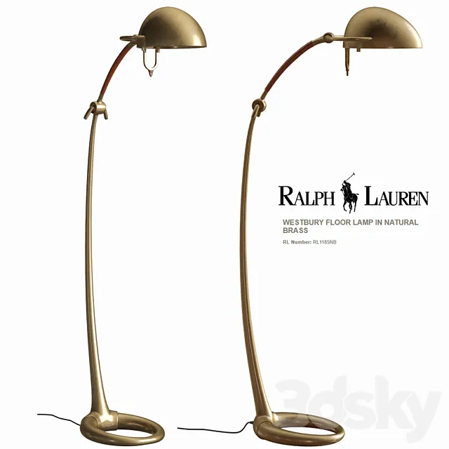 Ralph Lauren WESTBURY FLOOR LAMP IN NATURAL BRASS RL1185NB 3DSMax File