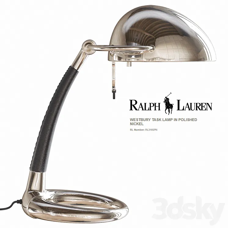 Ralph Lauren WESTBURY TASK LAMP IN POLISHED NICKEL RL3185PN 3DS Max