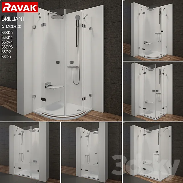 Range of showers Ravak Brilliant 3ds Max