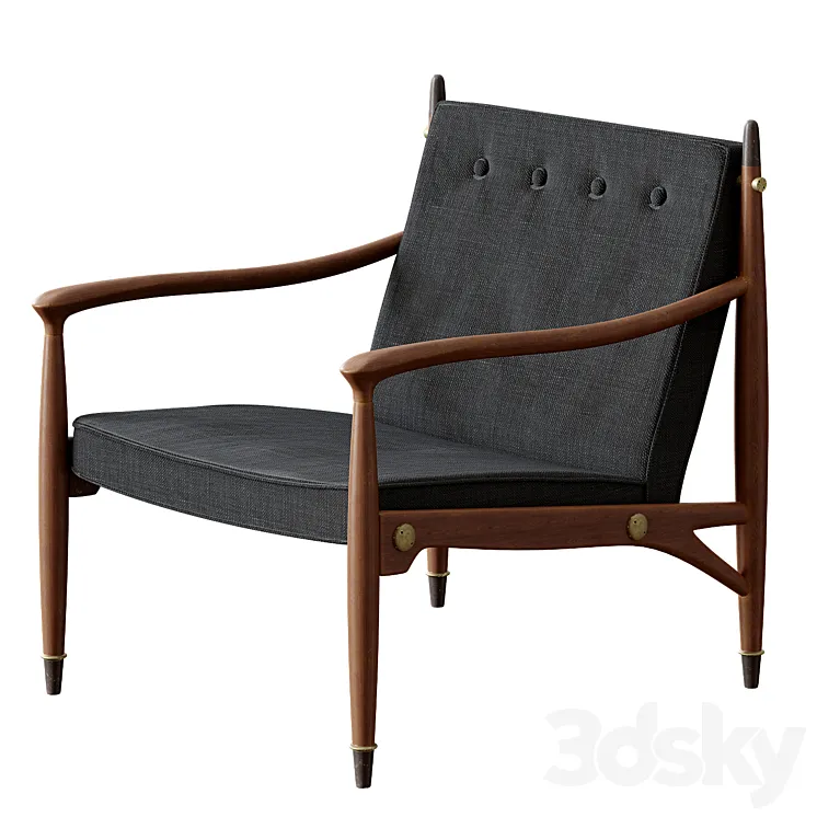 Rare Frank Kyle Lounge Chair 1950s 3DS Max Model