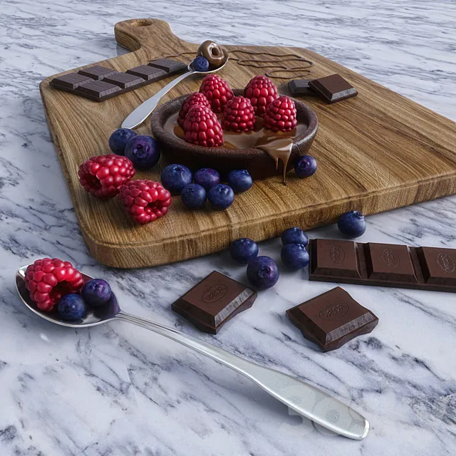 Raspberry and chocolate 3DS Max Model