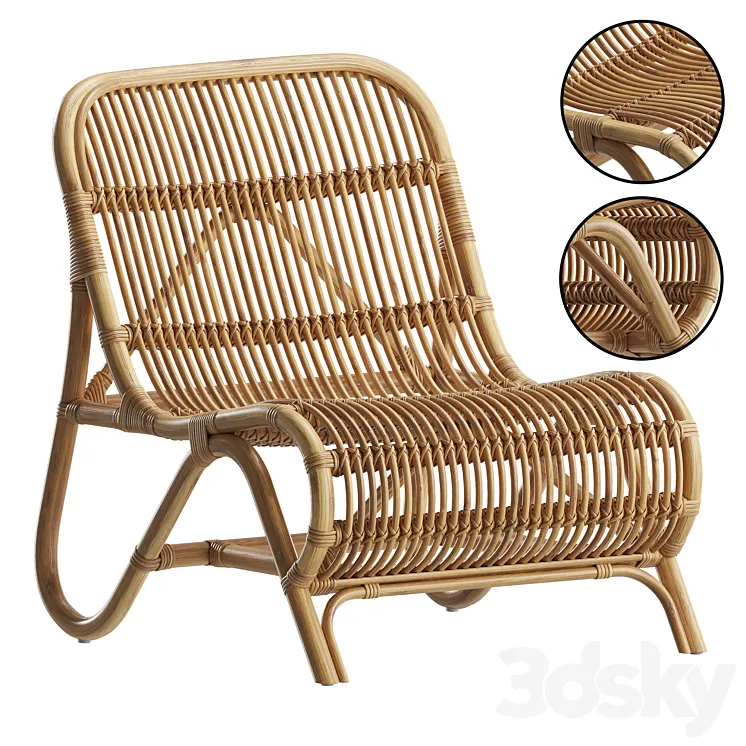 Rattan Accent Chair 3DS Max Model