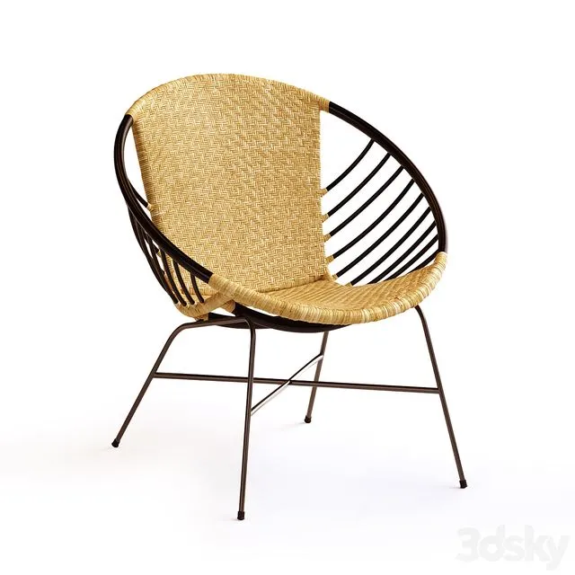 Rattan and metal ball chair NIHOVE 3dsMax Model