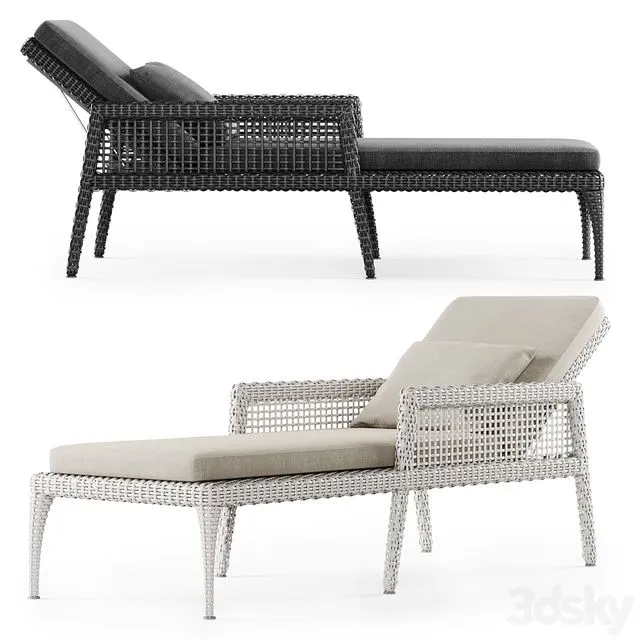 Rattan chaise lounge DR50 3dsMax Model