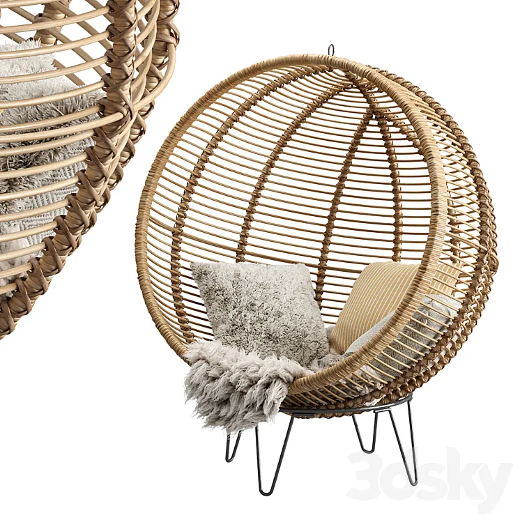 Rattan Cocoon Chair Cox & Cox 3DS Max