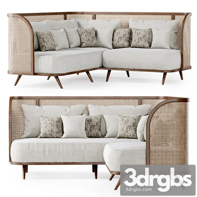 Rattan corner sofa