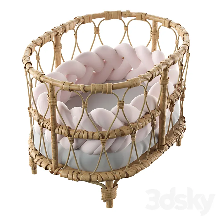 Rattan doll bed 3DS Max Model