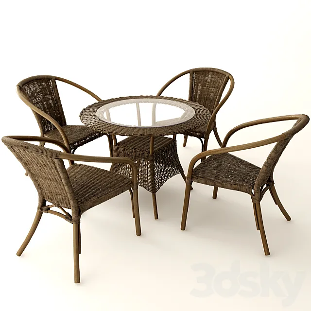 Rattan furniture 3DS Max Model