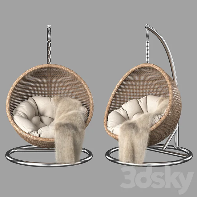 Rattan hanging chair 3ds Max