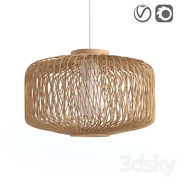 Rattan lamp non electrified Yaku 3DS Max