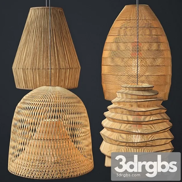 Rattan lighting set 2 3dsmax Download