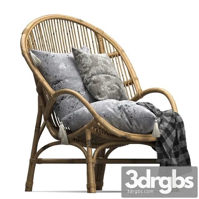 Rattan midcentury style armchair
