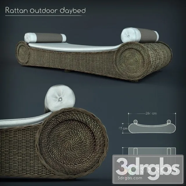 Rattan Outdoor Daybed 3dsmax Download