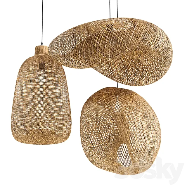 Rattan Pendant light 3DS Max Model