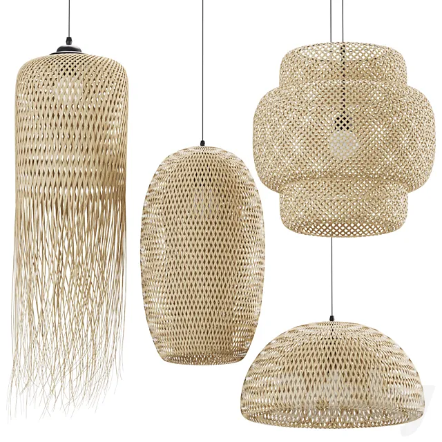 Rattan pendant light collection 203 3DS Max Model