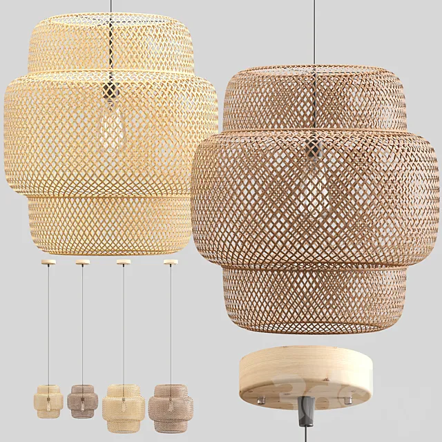 Rattan pendant lights 050 3ds Max