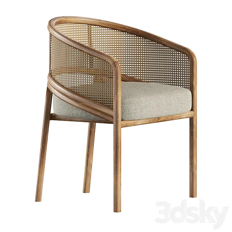 Rattan Spencer Dining Chair 3DS Max Model