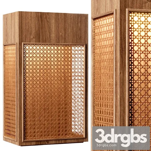 Rattan wall lamp