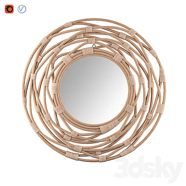 Rattan Wall Mirror 3DS Max Model