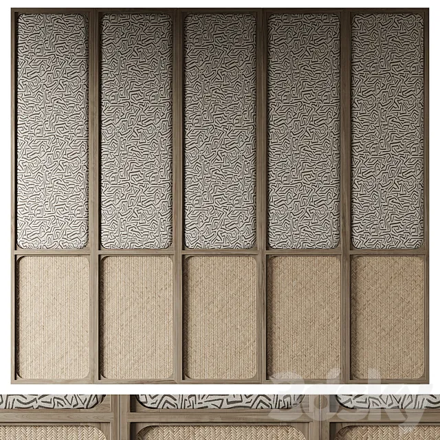 Rattan Wall panel n01 3ds Max