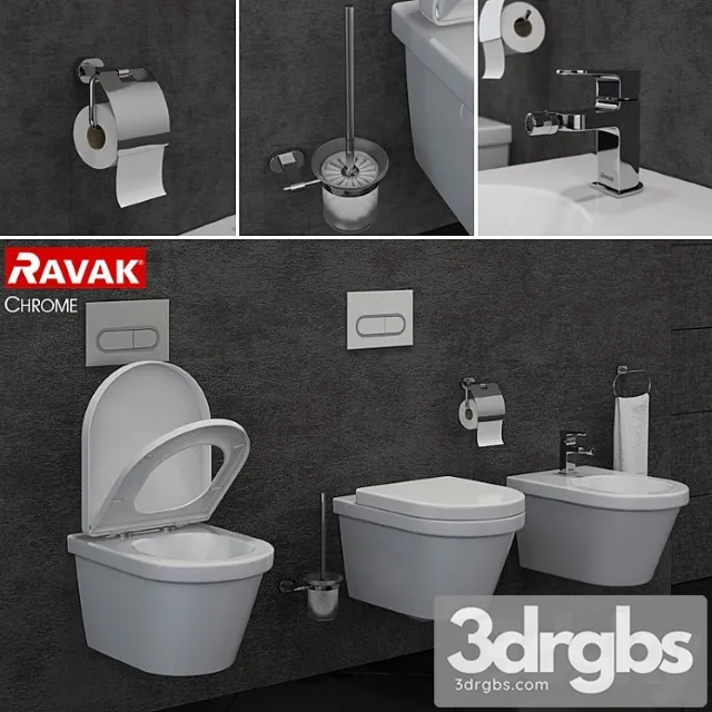 Ravak Chrome Toilet and Bidet 3dsmax Download