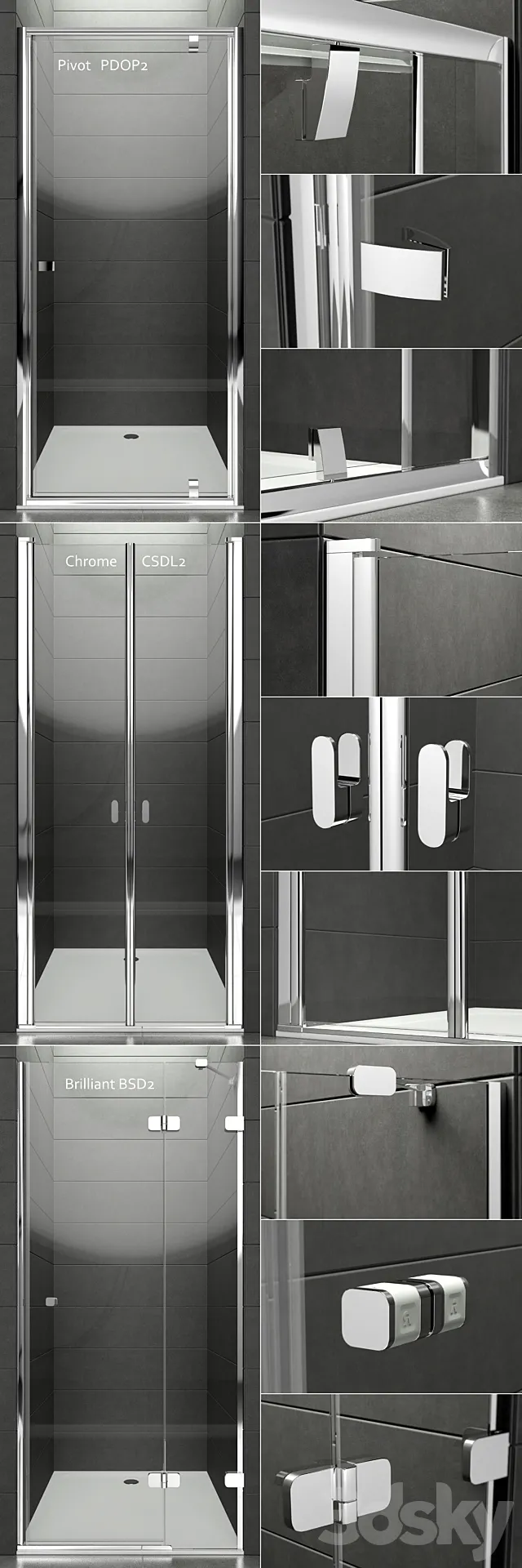 RAVAK shower doors 3DSMax File