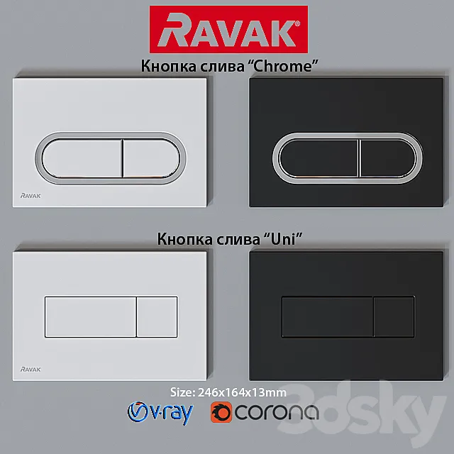 Ravak Uni _ Chrome 3ds Max