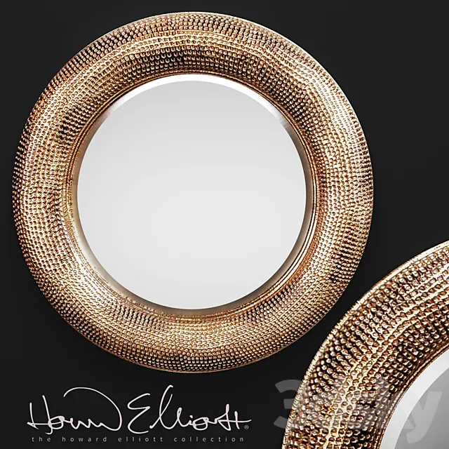 Raymus Mirror by Howard Elliott. copper decor. round. disc. metal. decorative. wall decor. luxury. mirror 3DSMax File