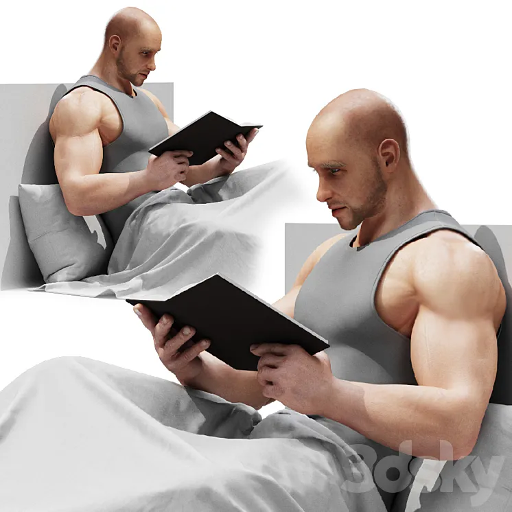 Reading man 3DS Max